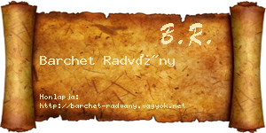 Barchet Radvány névjegykártya